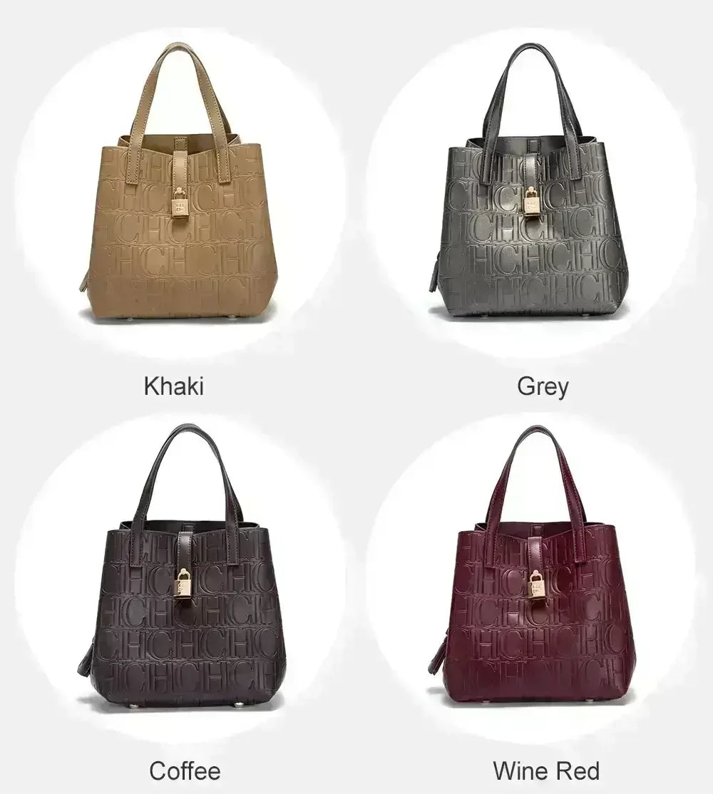 CH Embossed Ladies Crossbody Bag Letter Printing Design Ladies Handbag Large Capacity Tote Bag Elegant Temperament Ladies Should