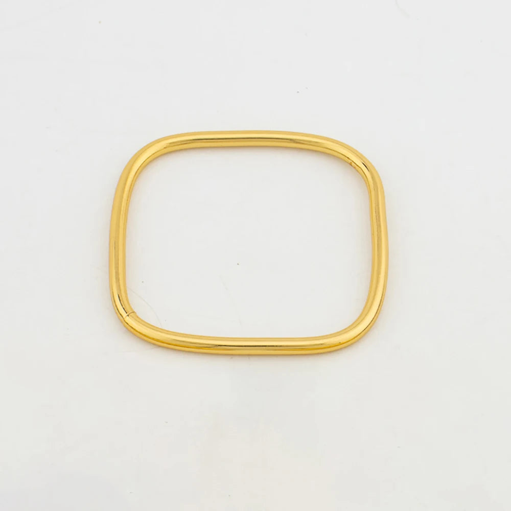 Trendy Round Square Bangles for Women Stainless Steel Dubai Gold Color Charm Bracelets Female Wedding Jewelry Accessories Gifts