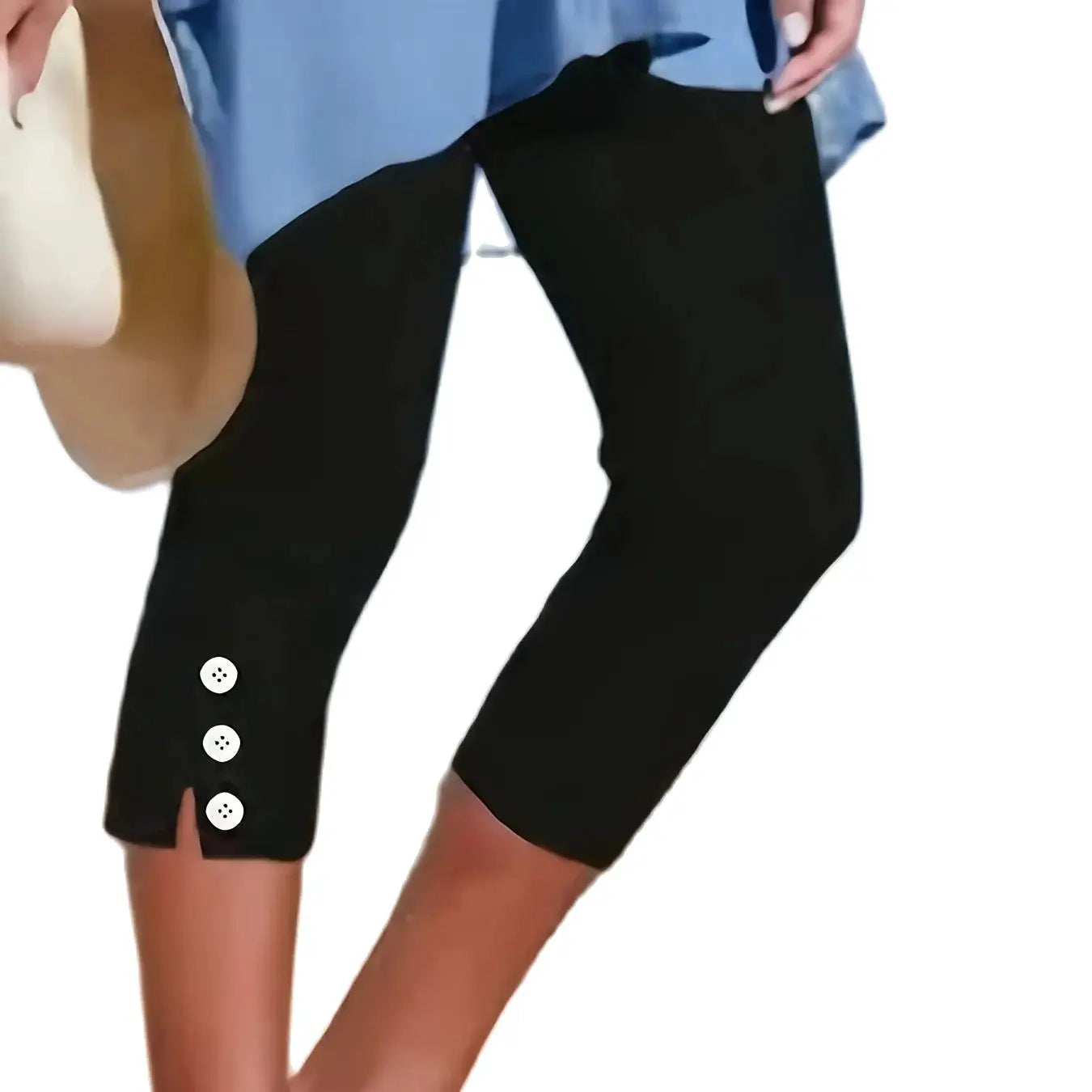 Ladies casual sweatpants, summer elastic waist stretch yoga pants ladies cropped pants.