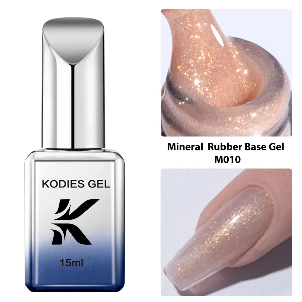 KODIES GEL 2024 Gummy Base Gel Nailpolish 15ML UV Semi Permanent Thicker Strong Hold Base Coat Primer Clear Nail Art Supplies