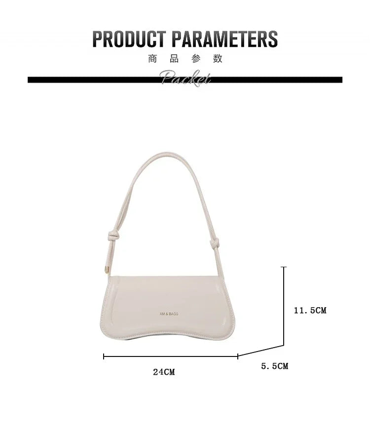 Ladies Shoulder Crossbody Bags Women Underarm Bags Solid Color Small Top-handle Bags Purse Female Daily Handbags PU Leather