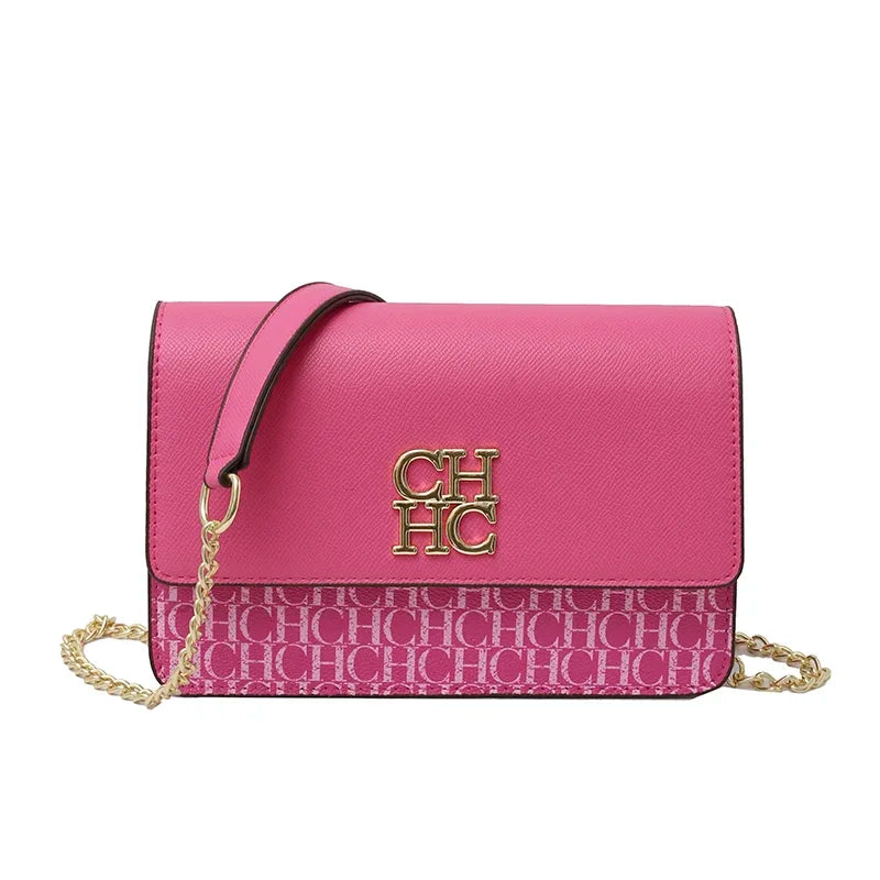CH Multi Embossed Ladies Handbag Classic Ladies Crossbody Bag Ladies Shoulder Bag Fashion Luxury Brand Pure Color Design