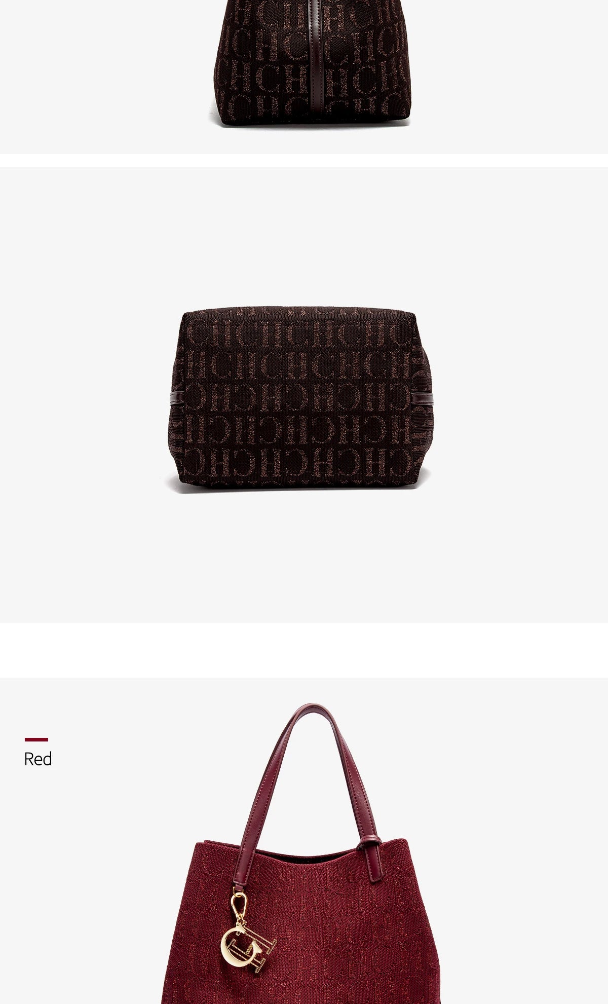 CH Ladies Tote Bag Large Capacity Ladies Shoulder Bag Simple Daily Commuter Bag Ladies Crossbod Solid Colour Letter Print Design