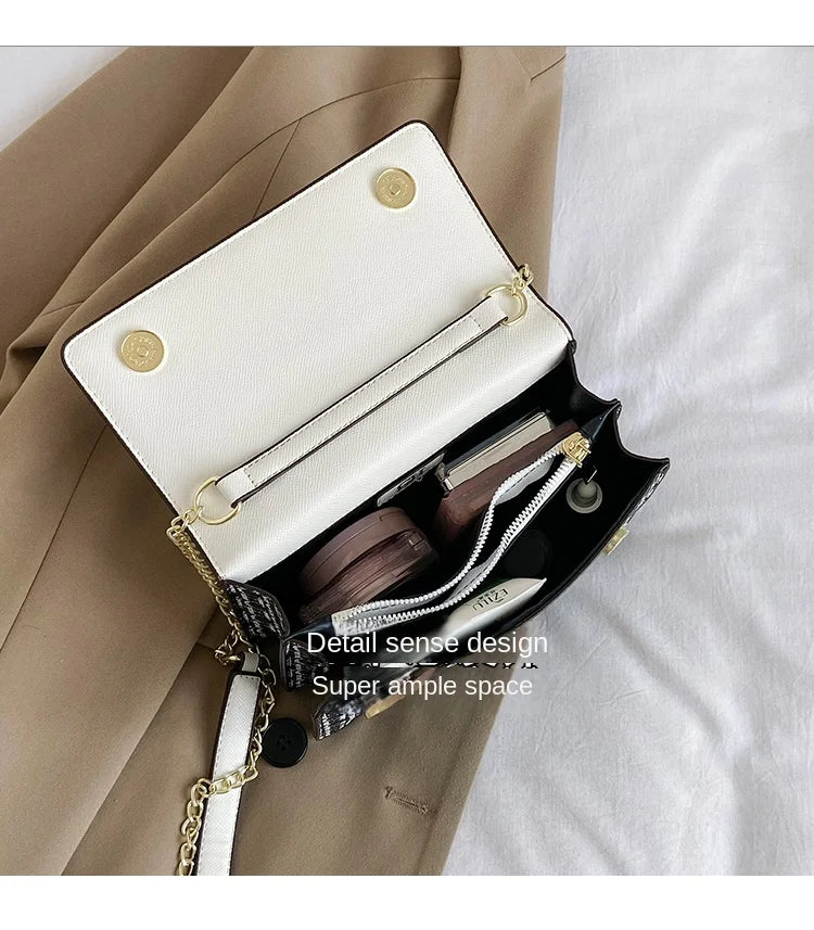 CH Multi Embossed Ladies Handbag Classic Ladies Crossbody Bag Ladies Shoulder Bag Fashion Luxury Brand Pure Color Design