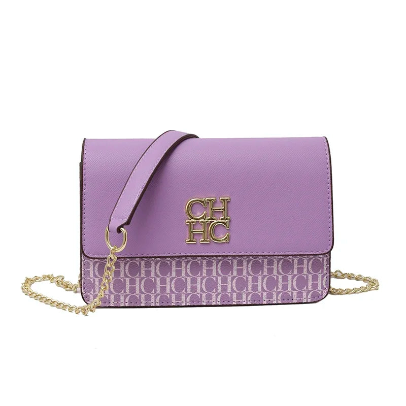 CH Multi Embossed Ladies Handbag Classic Ladies Crossbody Bag Ladies Shoulder Bag Fashion Luxury Brand Pure Color Design