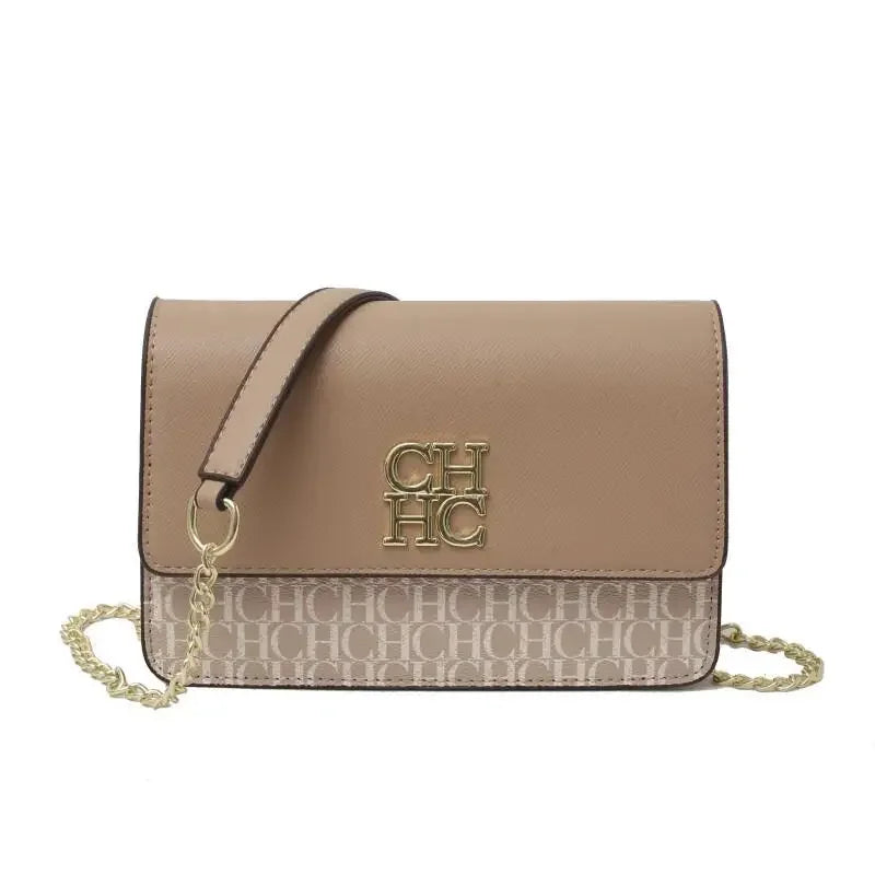 CH Multi Embossed Ladies Handbag Classic Ladies Crossbody Bag Ladies Shoulder Bag Fashion Luxury Brand Pure Color Design