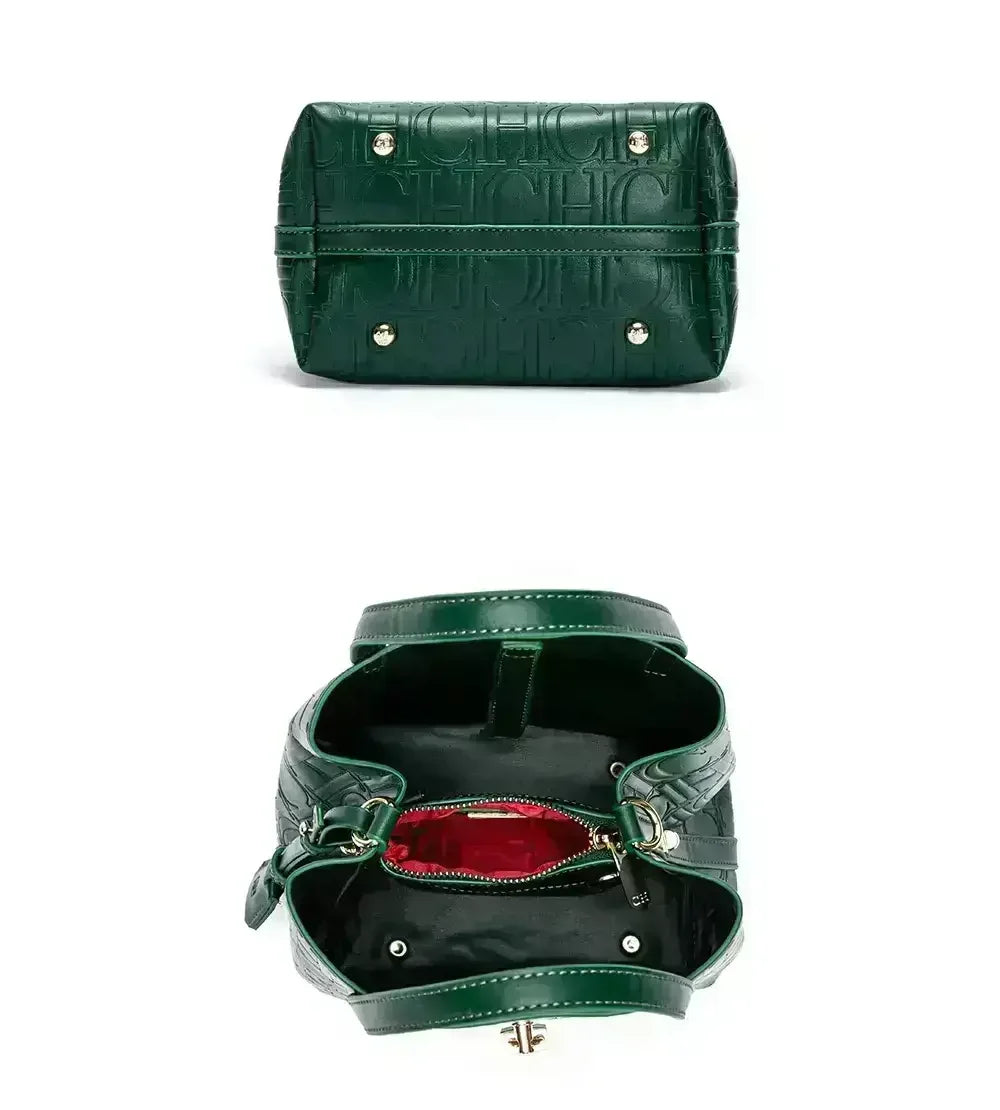 CH Embossed Ladies Crossbody Bag Letter Printing Design Ladies Handbag Large Capacity Tote Bag Elegant Temperament Ladies Should