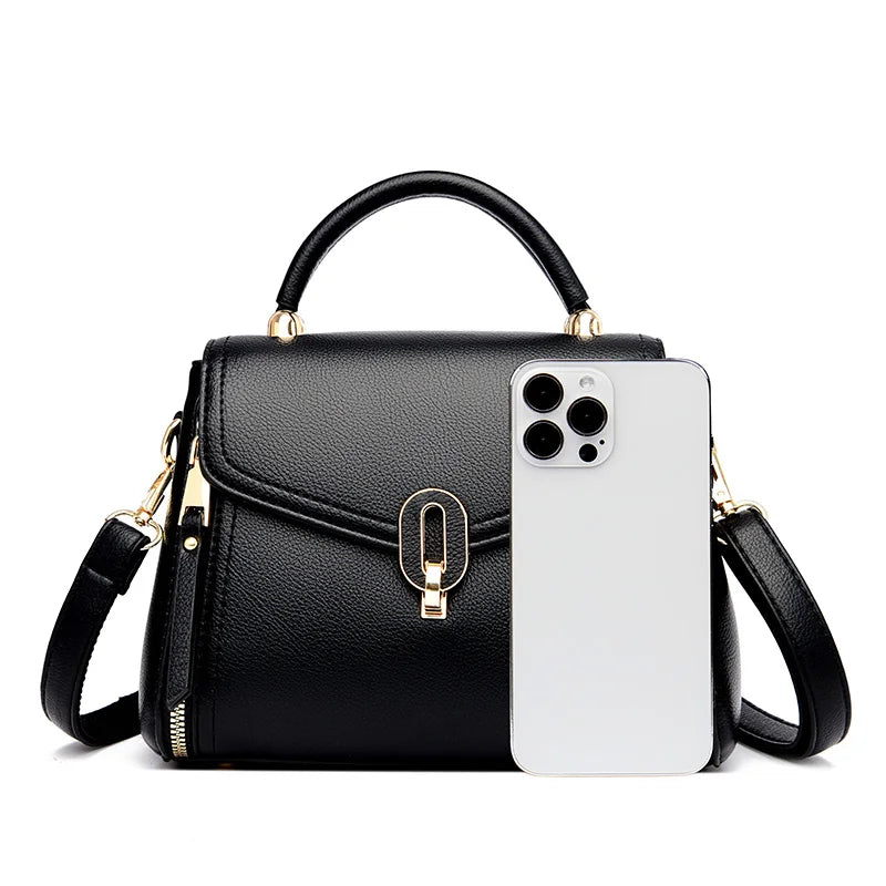 Ladies Casual Big Bags 2023 New Style Ladies Bags Fashion Handbags Solid Color Leather Ladies Bags Designer Style Women's Bags