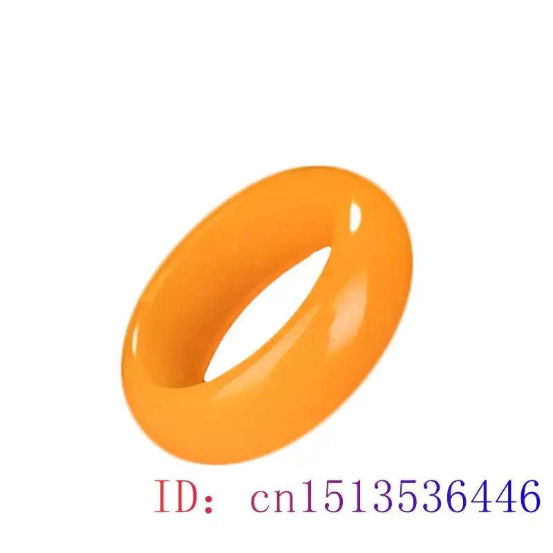 Yellow Jade Ring Jewelry Chinese Jadeite Charm Hetian Fashion Crafts Natural Woman Gifts Amulet Gemstone Carved