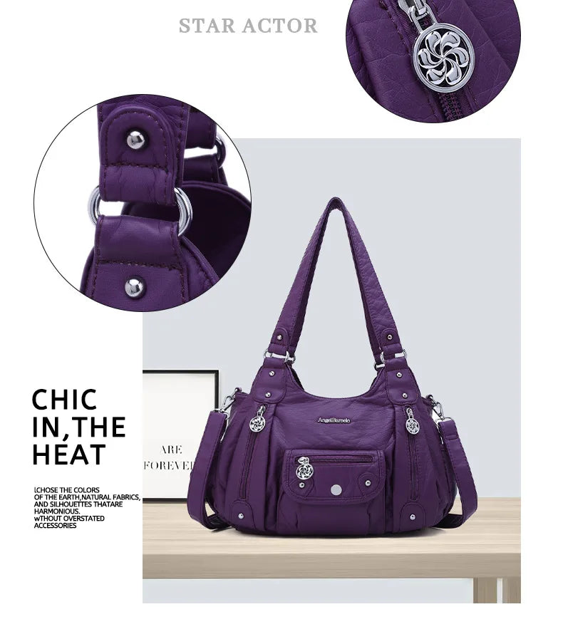 Ladies Hand Bags for Women Pu Casual Single Shoulder Crossbody Bag Multifunctional Purses and Handbags Повседневная Сумка