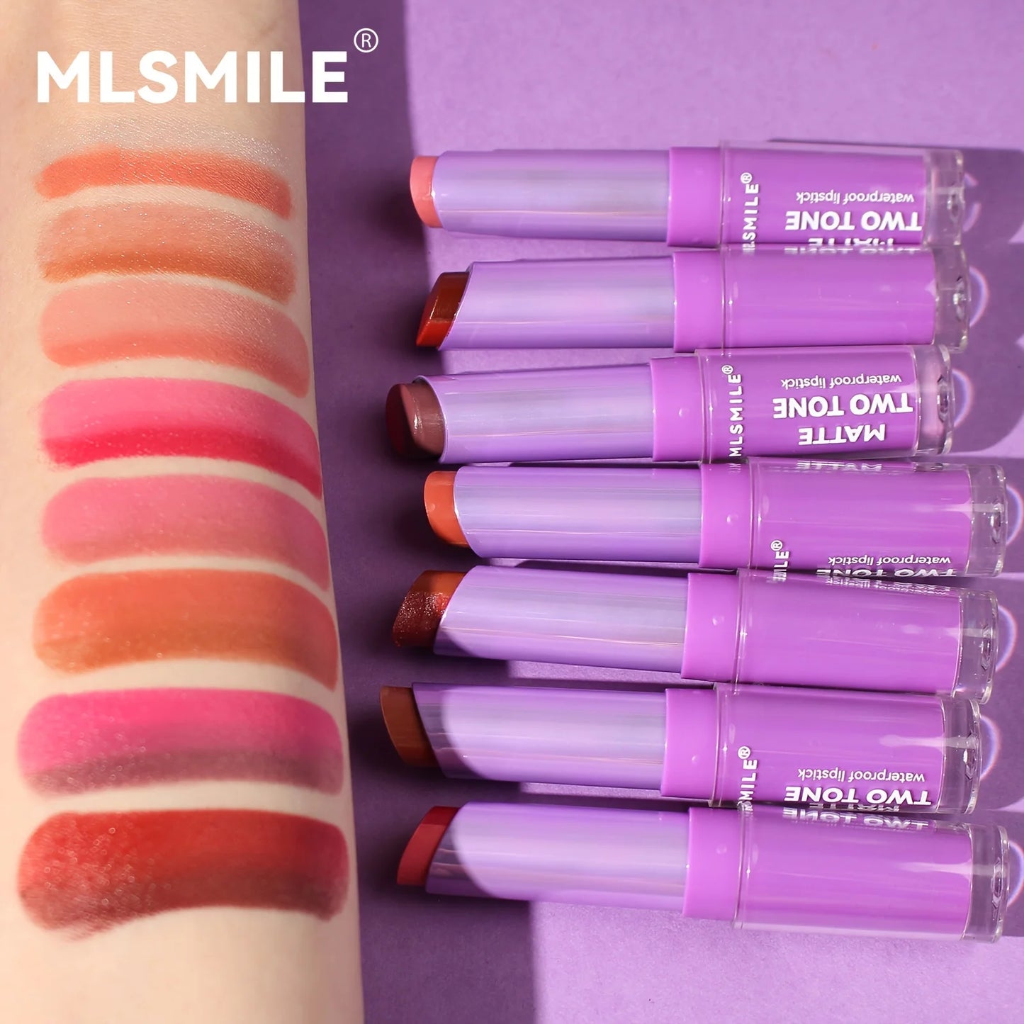 Lipstick with Two Tones, Hydrating & Shimmer Lipstick, Matte Gradient Color Long-Lasting Makeup Lipstick, Waterproof Lipstick
