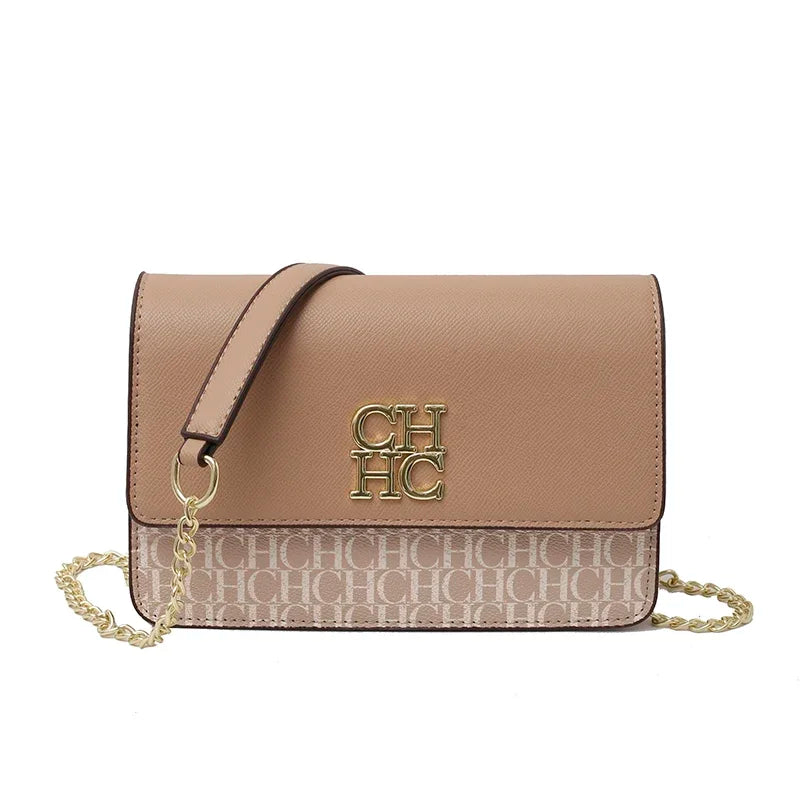 CH Multi Embossed Ladies Handbag Classic Ladies Crossbody Bag Ladies Shoulder Bag Fashion Luxury Brand Pure Color Design
