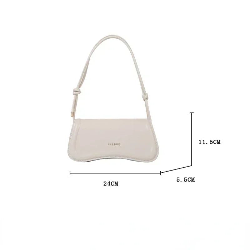 Ladies Shoulder Crossbody Bags Women Underarm Bags Solid Color Small Top-handle Bags Purse Female Daily Handbags PU Leather
