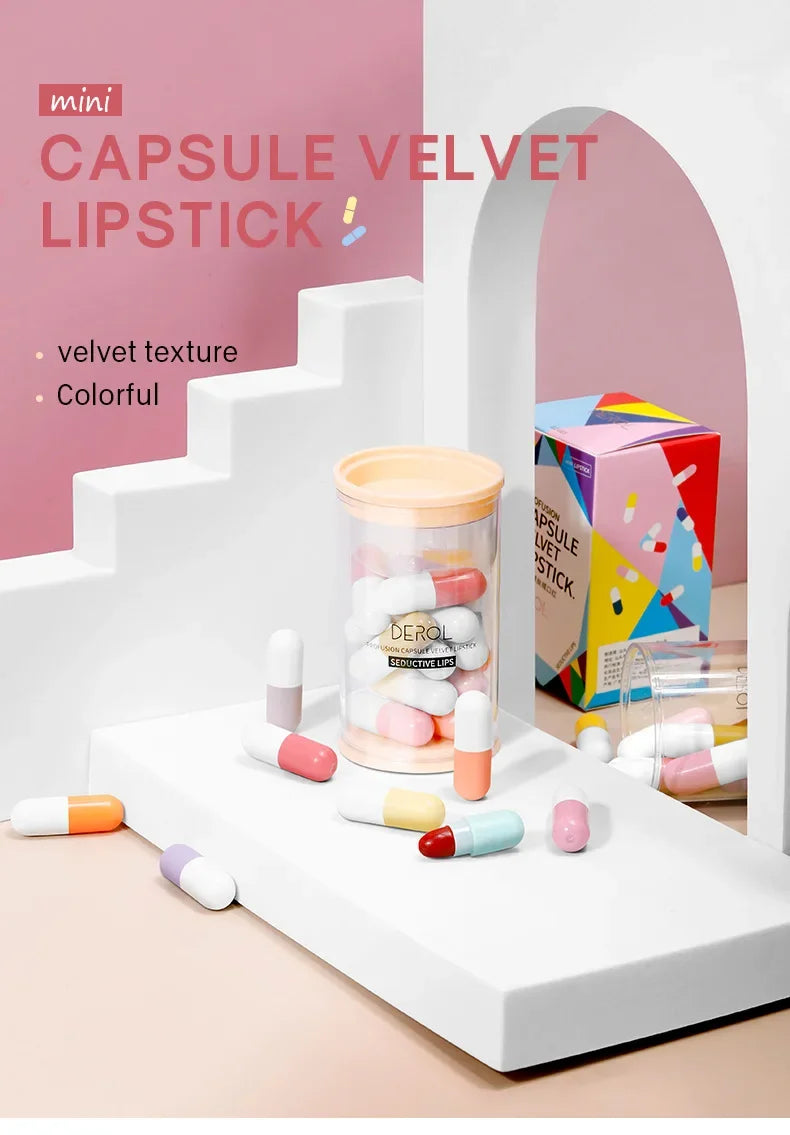 DEROL Matte Set Lipstick Capsule Lipstick Star Candy Mini Capsule Lipstick