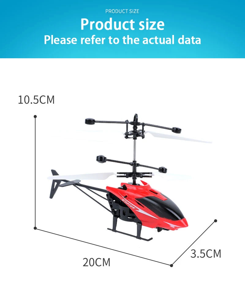 Rechargeable Mini RC Drone Remote Safe Fall-resistant RC Helicopters Drone Children Toys(No remote control battery)