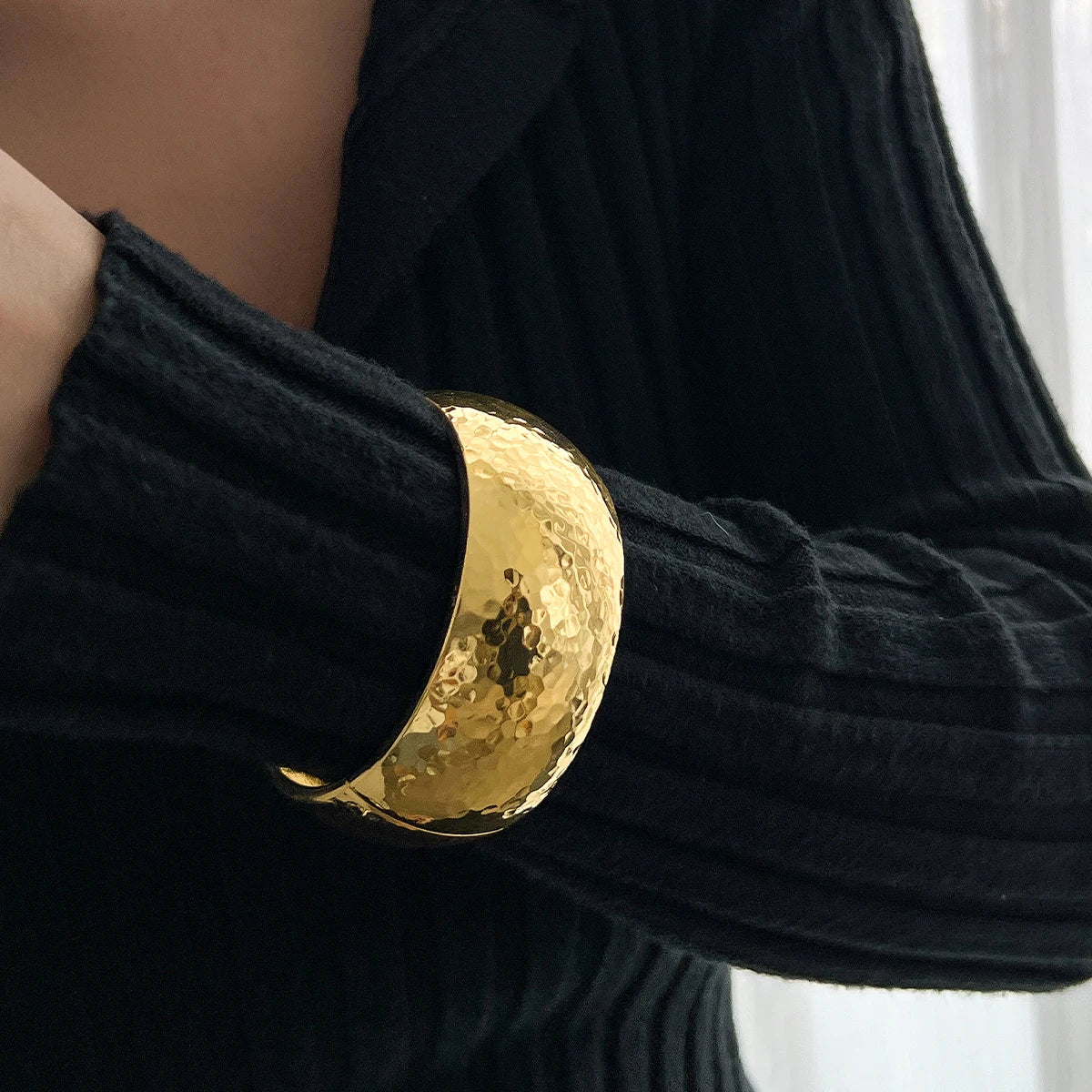 Ingemark Exaggerated Chunky Wide Bangles for Women on Hand Trend Goth Geometric Arm Bracelet Grunge Jewelry Steampunk Men Gift