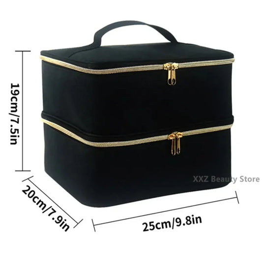 Portable 30 Bottles Nail Dryer Organizer Box Essential Oil Case Handbag Nail Polish Storage Bag Cosmetic Nailpolish Organizer