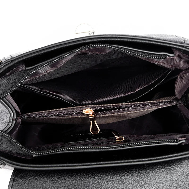 Ladies Casual Big Bags 2023 New Style Ladies Bags Fashion Handbags Solid Color Leather Ladies Bags Designer Style Women's Bags