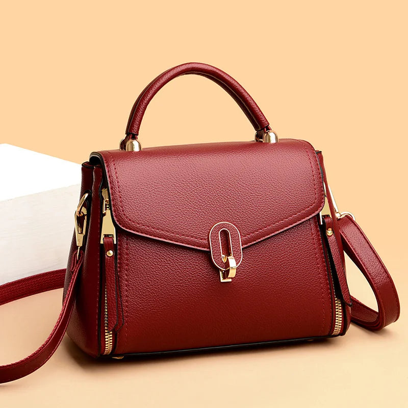 Ladies Casual Big Bags 2023 New Style Ladies Bags Fashion Handbags Solid Color Leather Ladies Bags Designer Style Women's Bags