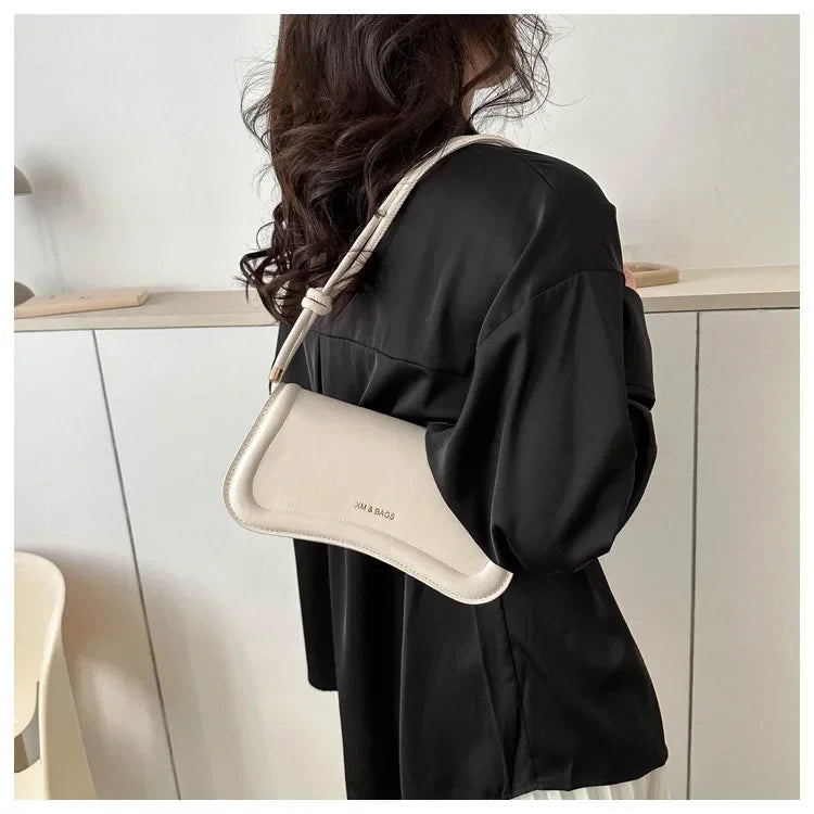 Ladies Shoulder Crossbody Bags Women Underarm Bags Solid Color Small Top-handle Bags Purse Female Daily Handbags PU Leather