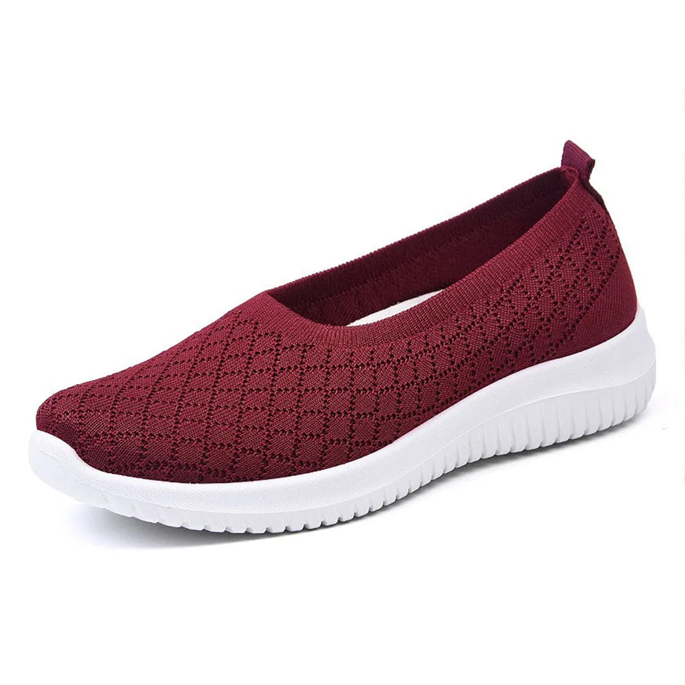 Ladies Summer Comfortable Plus Size Ladies Mesh BreathableSports Socks Ladies Light Casual Sports Shoes Flat Ladies Loafers