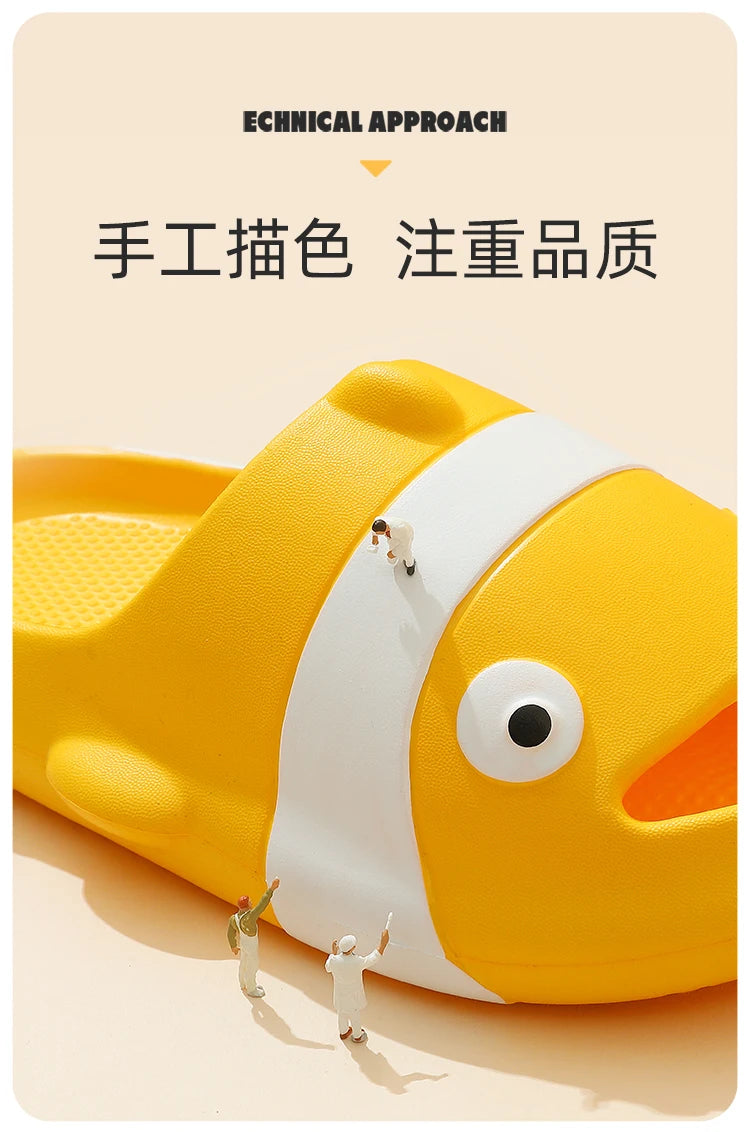 Cute Girl Slippers Summer Feet Stepping Thick Bottom Cartoon Indoor Home Parent Child Anti Slip Home Bathroom Slippers