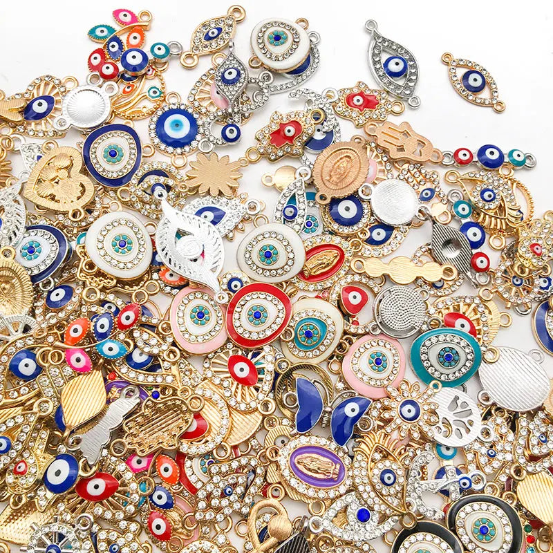 Randomly Mix 10/20pcs Lucky Evil Eye Charms For Bracelet Necklace Earring Accessory DIY Eye Charm Artificial Jewelry Pendants