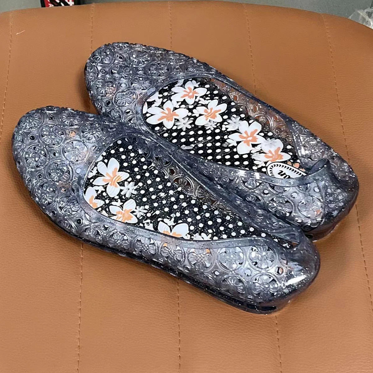 Ladies Sandals Sequin Flat Ladies Sandals Ladies Beach Jelly Shoes Women Shoes Sandalias De Mujer Clear Flat Sandals