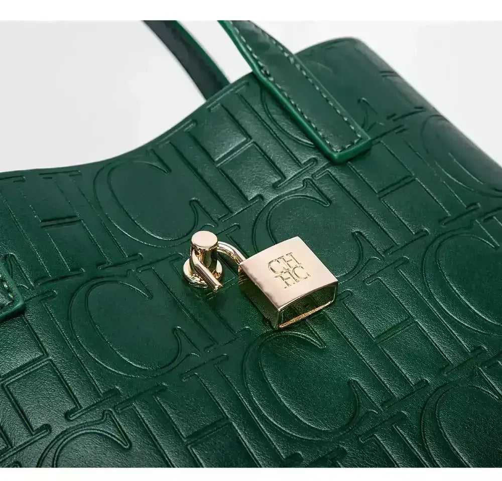 CH Embossed Ladies Crossbody Bag Letter Printing Design Ladies Handbag Large Capacity Tote Bag Elegant Temperament Ladies Should