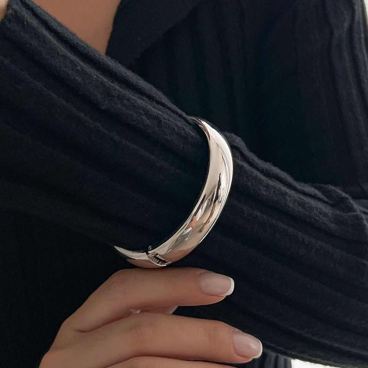 Ingemark Exaggerated Chunky Wide Bangles for Women on Hand Trend Goth Geometric Arm Bracelet Grunge Jewelry Steampunk Men Gift