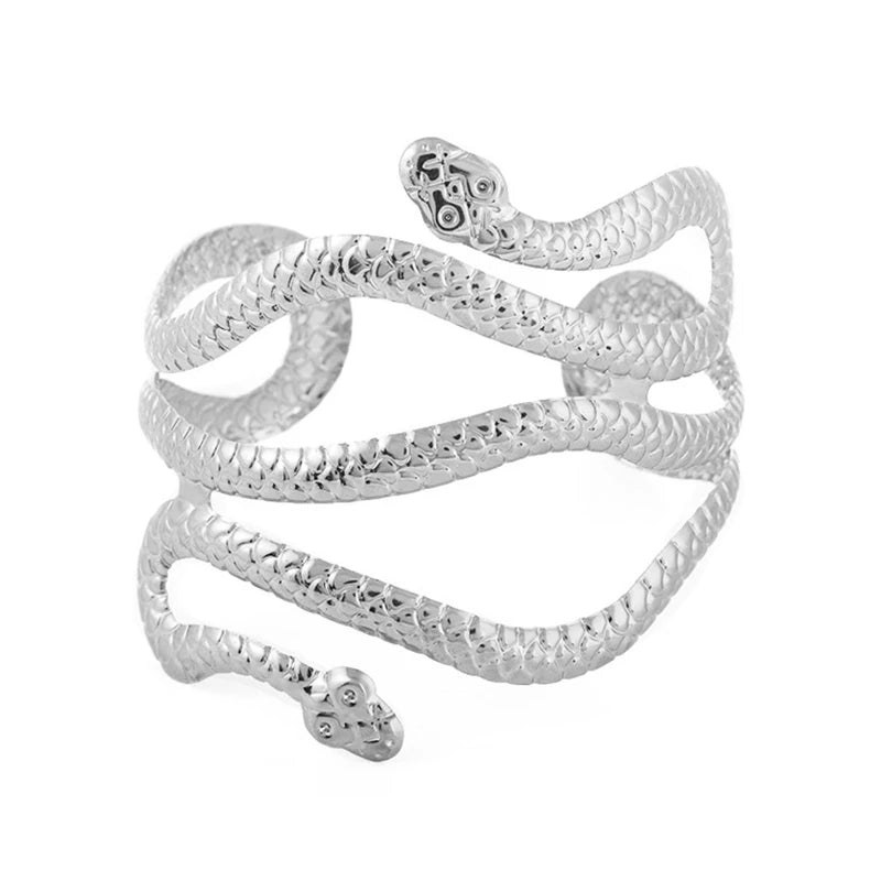 Upper Arm Bracelet Metal Coil Swirl Spiral Shape Armband Cuff Fashion Simple Arm Bangle Armlet Adjustable for Women Girl