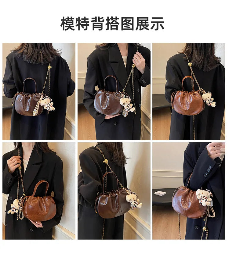 Ladies 2025 Designer Cloud Bag Pleated Chain Crossbody Bag Luxury Convertible Shoulder Bag Event
