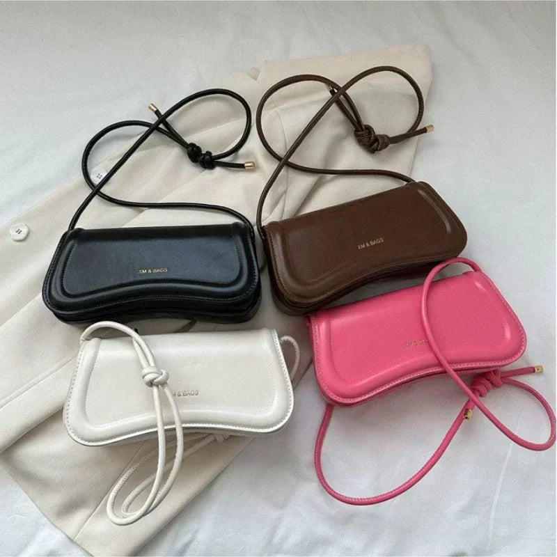 Ladies Shoulder Crossbody Bags Women Underarm Bags Solid Color Small Top-handle Bags Purse Female Daily Handbags PU Leather