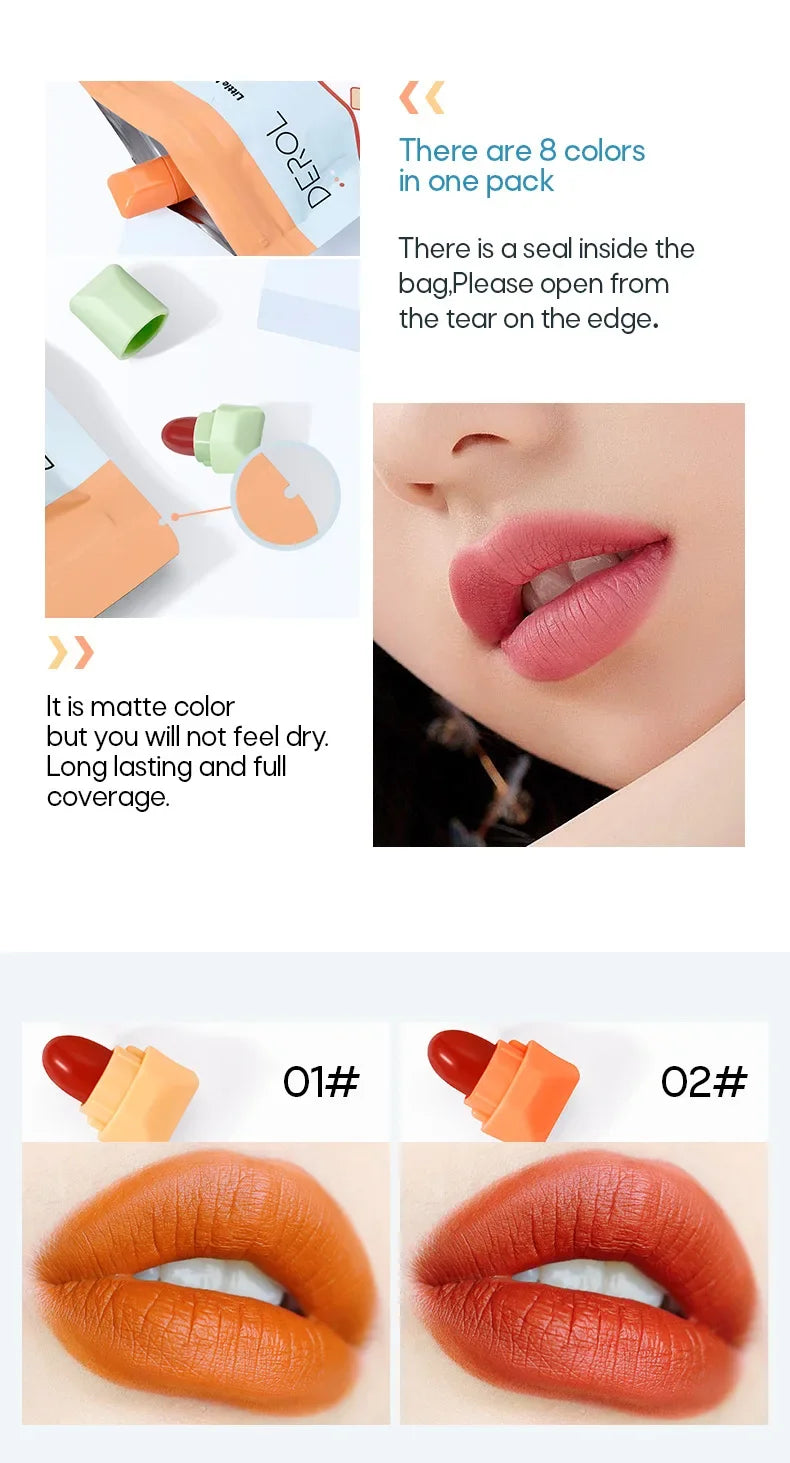 DEROL Matte Set Lipstick Capsule Lipstick Star Candy Mini Capsule Lipstick