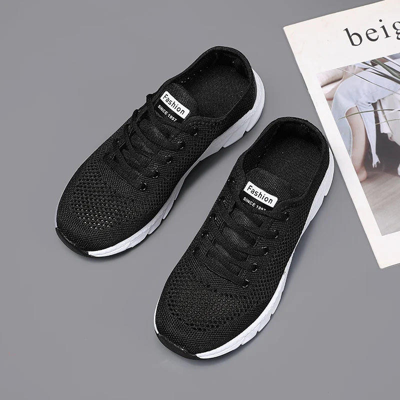 2022 Summer New Ladies Sneakers Breathable Lightweight Outdoor Running Sneakers Ladies Solid Color Tennis Ladies Casual Shoes