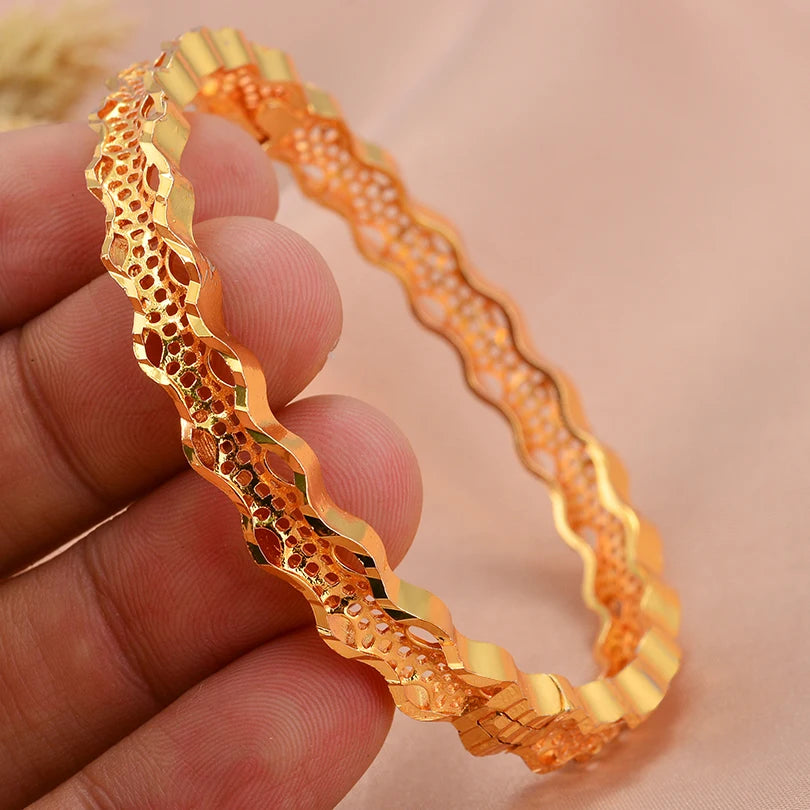 Dubai Arab Heart Stone Gold Jewelry Gold Color Bangles Child Bbay Children's Bangles Bracelets Ethiopian Jewelry Bangles Gift