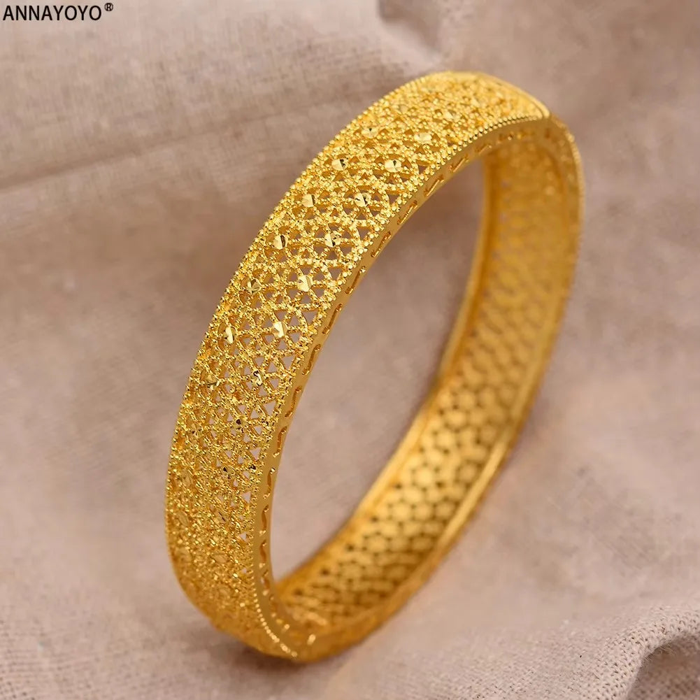 Dubai Arab Heart Stone Gold Jewelry Gold Color Bangles Child Bbay Children's Bangles Bracelets Ethiopian Jewelry Bangles Gift