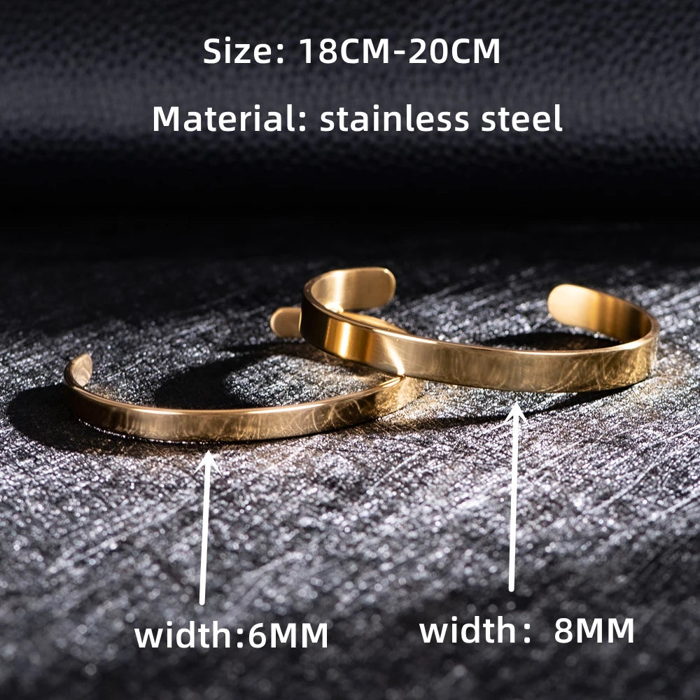 Stainless Steel Bracelet Cuff Bracelets Bangles Men Bracelets Opening Bangles Geometric Simple Designs Jewelry