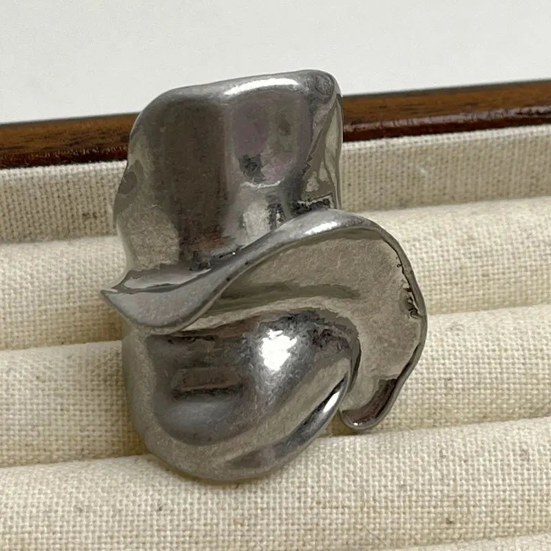 Modern Jewelry European and American Design Big Metal Irregular Rings For Women Party Gifts Exaggerative Accessories Hot Selling