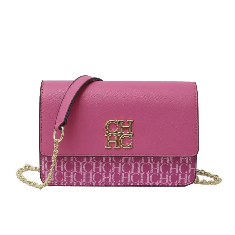 CH Multi Embossed Ladies Handbag Classic Ladies Crossbody Bag Ladies Shoulder Bag Fashion Luxury Brand Pure Color Design