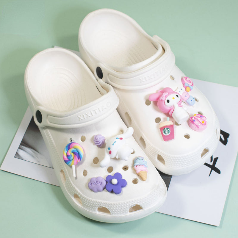 Sanrio Hello Kitty Croc Charms Kawaii Kuromi Shoe Buckle Accessories Girl Slippers DIY Decorations for Croc Jibz Bracelets Gift