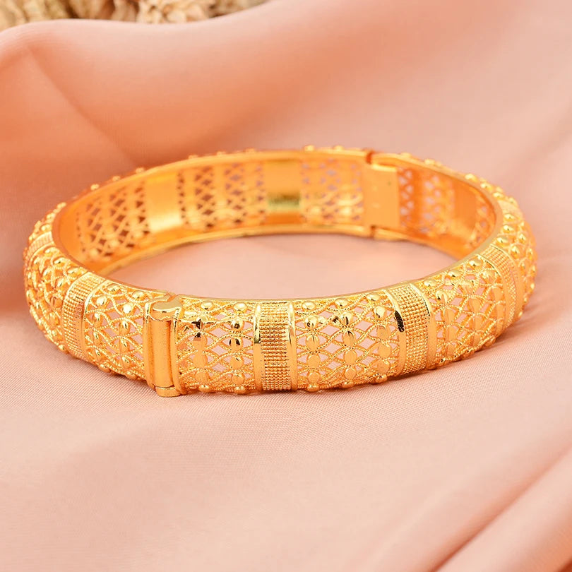 Dubai Arab Heart Stone Gold Jewelry Gold Color Bangles Child Bbay Children's Bangles Bracelets Ethiopian Jewelry Bangles Gift