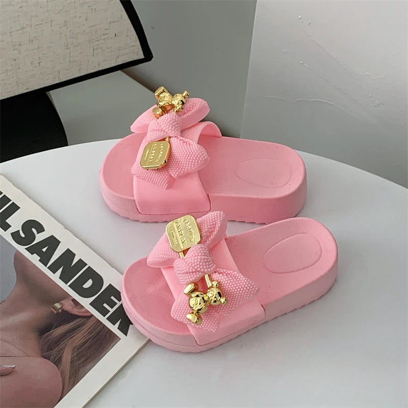 Fashion Girl Slippers Simple Childs Shoes Thick Soled Girls Shoes Anti Slip Child Slippers