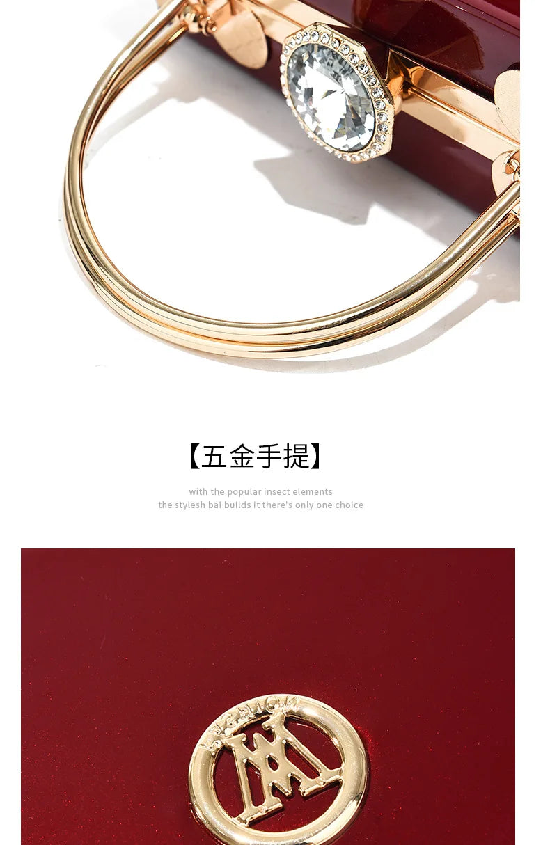 Quality Luxury Lady Messenger Bag Diamond Ladies Handbags Patent Leather Ladies Shoulder Bag Ladies Clutches Wedding Party Bags
