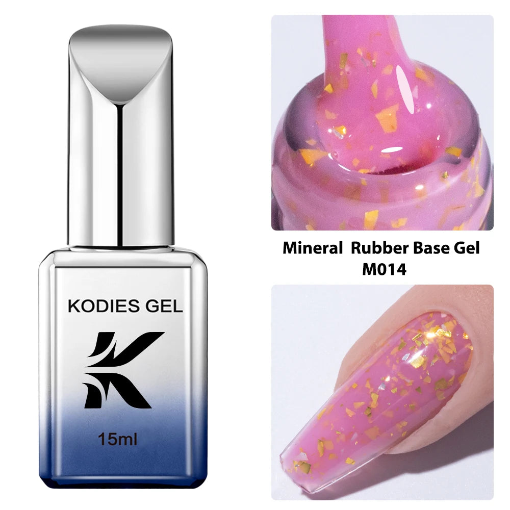 KODIES GEL 2024 Gummy Base Gel Nailpolish 15ML UV Semi Permanent Thicker Strong Hold Base Coat Primer Clear Nail Art Supplies