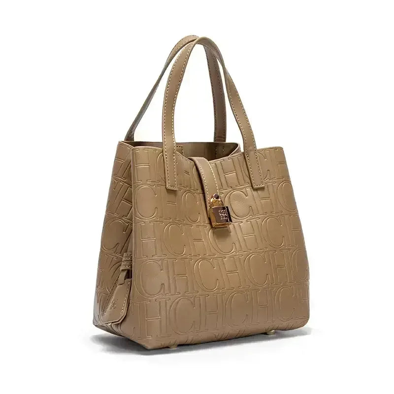 CH Embossed Ladies Crossbody Bag Letter Printing Design Ladies Handbag Large Capacity Tote Bag Elegant Temperament Ladies Should