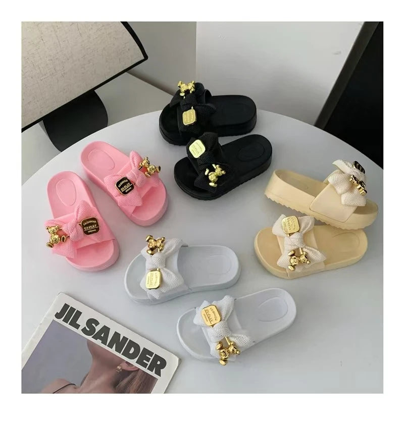 Fashion Girl Slippers Simple Childs Shoes Thick Soled Girls Shoes Anti Slip Child Slippers