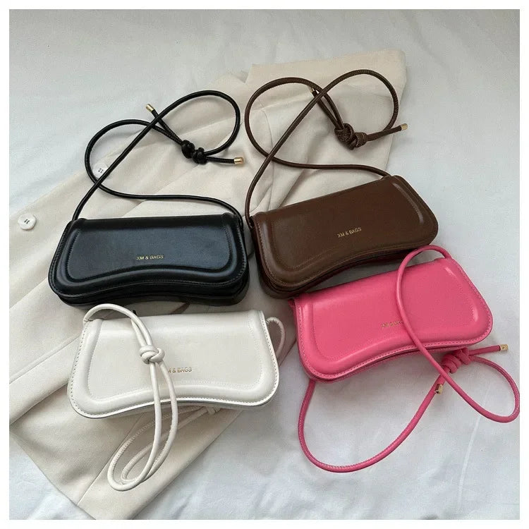 Ladies Shoulder Crossbody Bags Women Underarm Bags Solid Color Small Top-handle Bags Purse Female Daily Handbags PU Leather