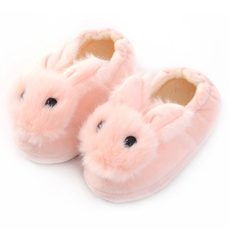 Fashion Toddler Girl Slippers for Home Gear Baby Items Loafers Plush Warm Cartoon Bunny Children Little Kid House Footwear Gifts
