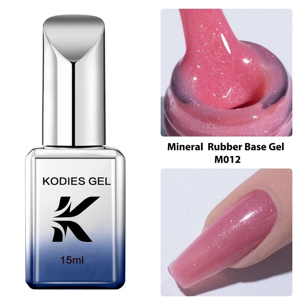 KODIES GEL 2024 Gummy Base Gel Nailpolish 15ML UV Semi Permanent Thicker Strong Hold Base Coat Primer Clear Nail Art Supplies